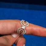 14CT Rose Gold Modern and Stylish Diamond Ring